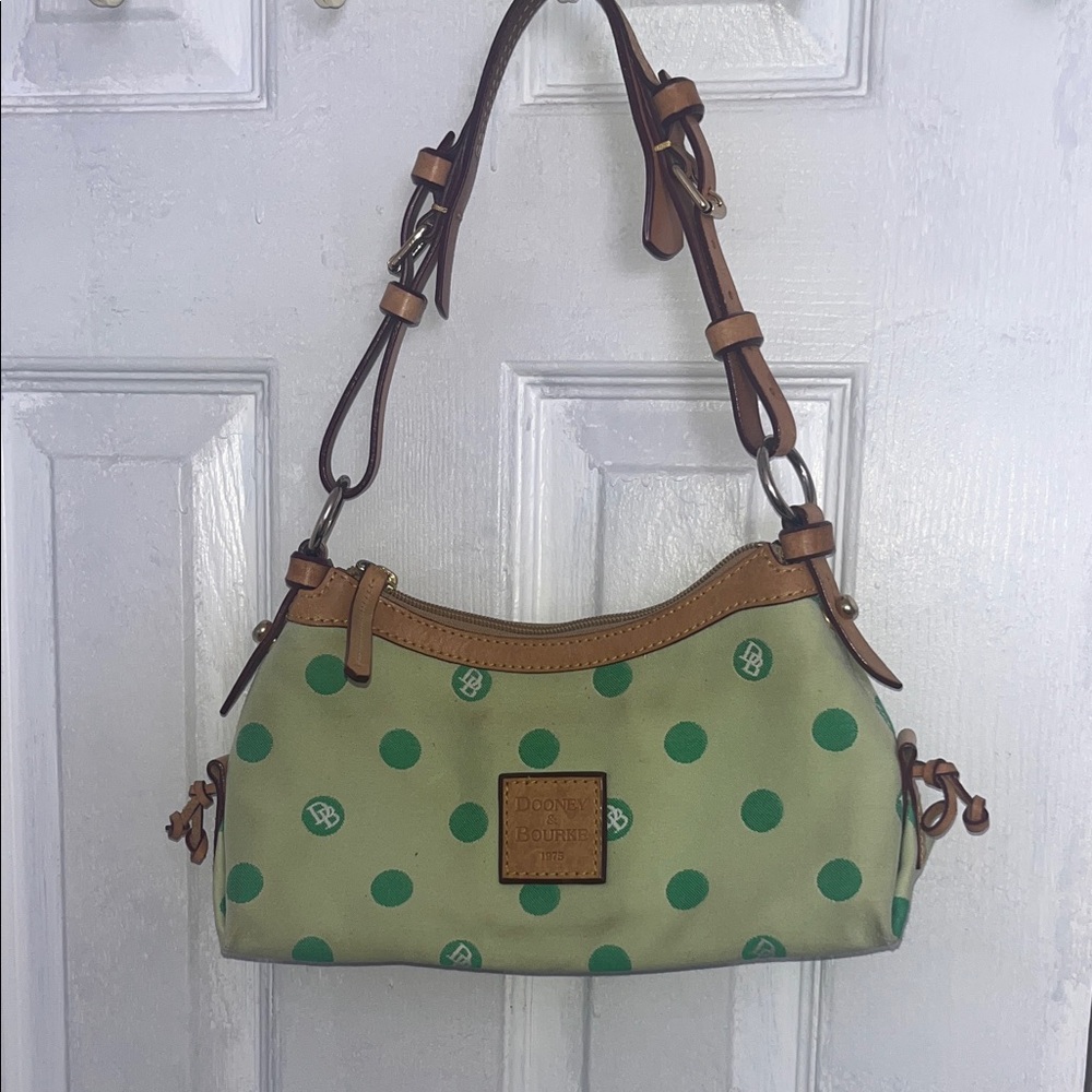 Dooney & Bourke Green Polka Dot Shoulder Bag